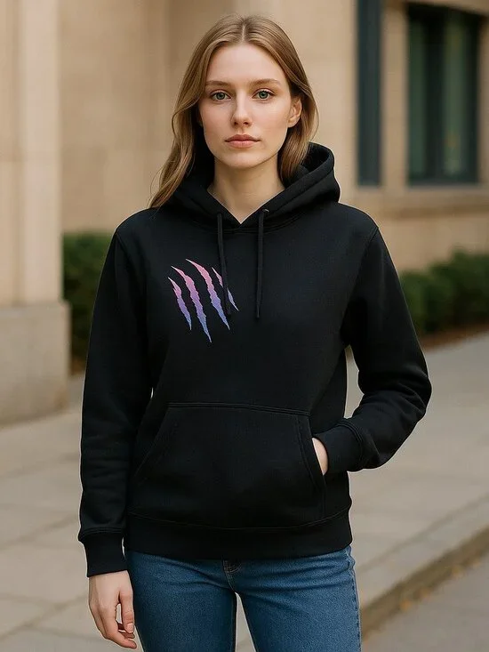 PORT & COMPANY Black Hooded Pullover Size SMALL - Picture 2 of 5